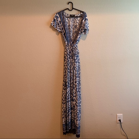 Lulus French Doors Floral Print Wrap Maxi Dress - Picture 2 of 7